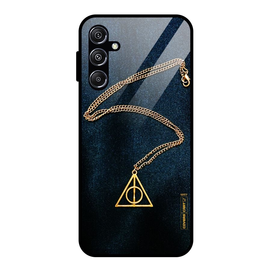 Golden Chain Glass Back Case for Galaxy M34 5G