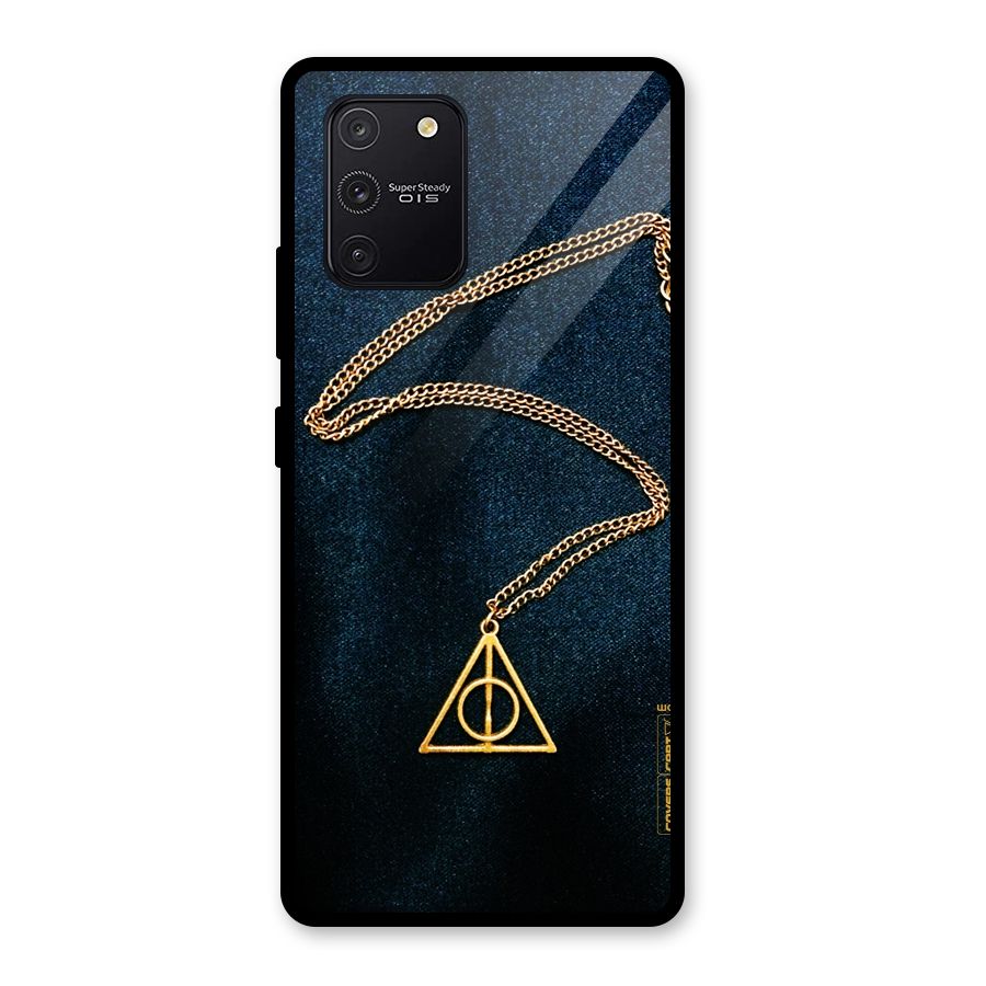 Golden Chain Glass Back Case for Galaxy S10 Lite