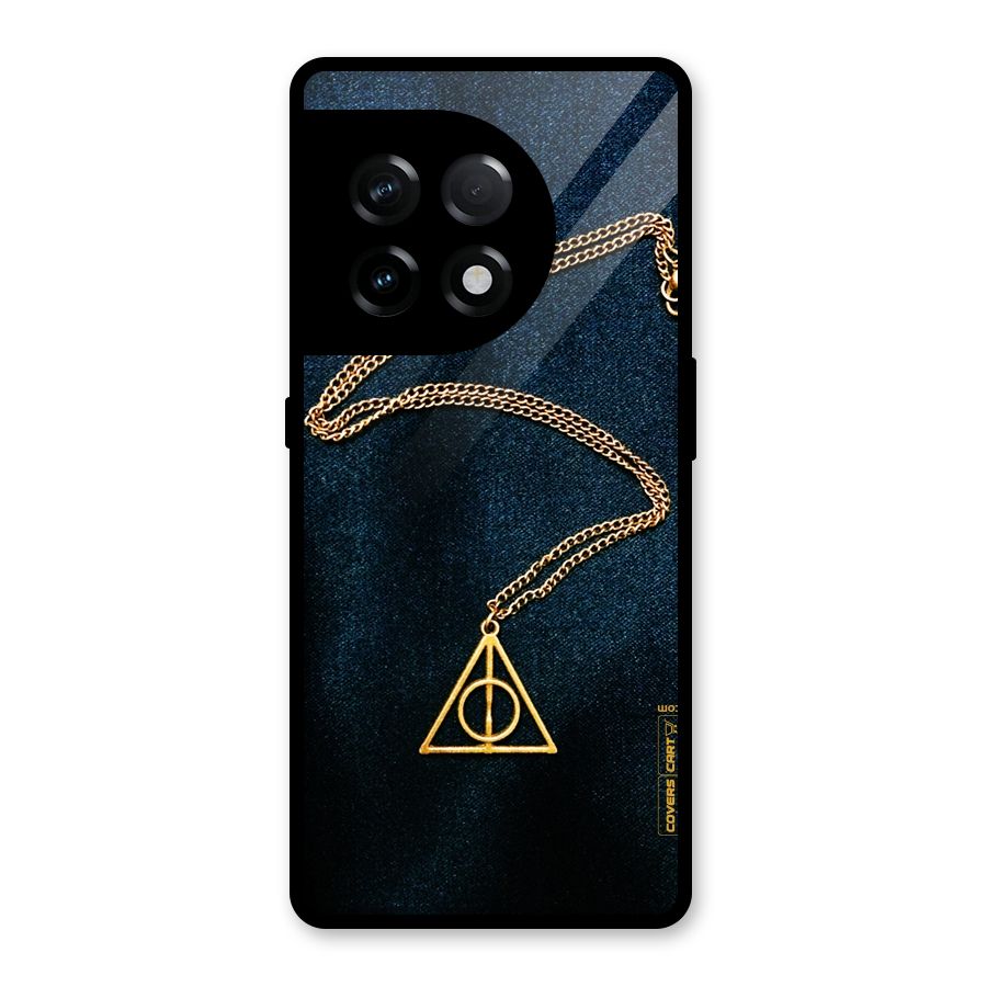 Golden Chain Glass Back Case for OnePlus 11R