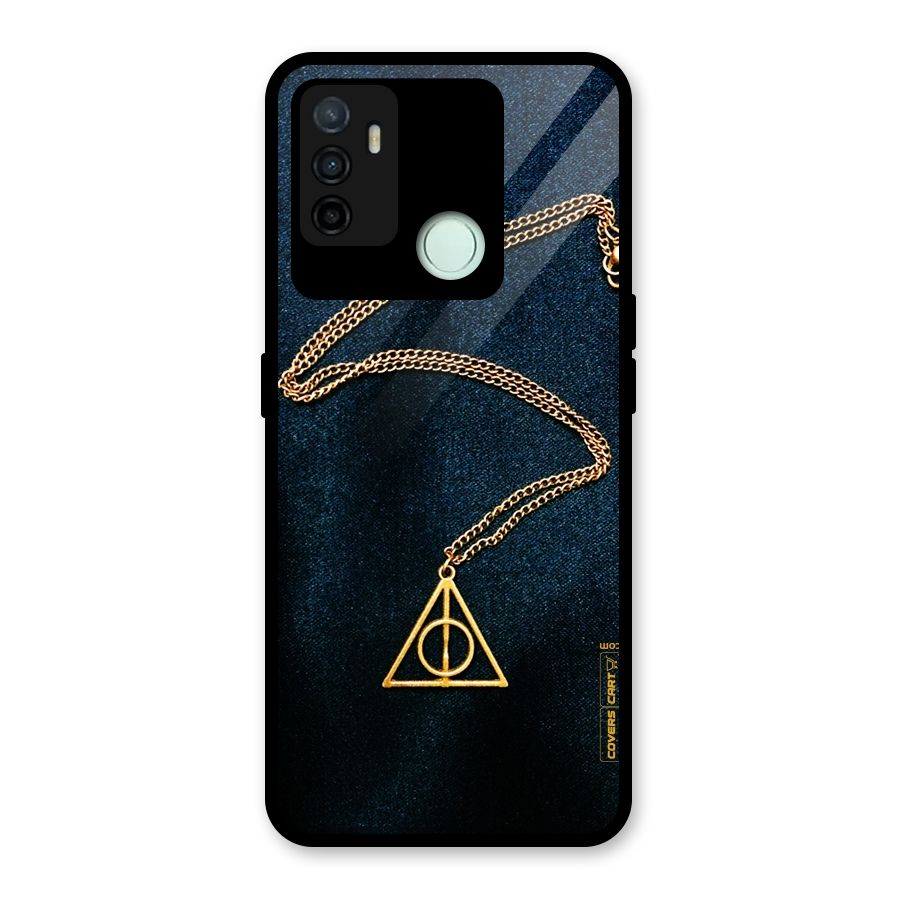 Golden Chain Glass Back Case for Oppo A53