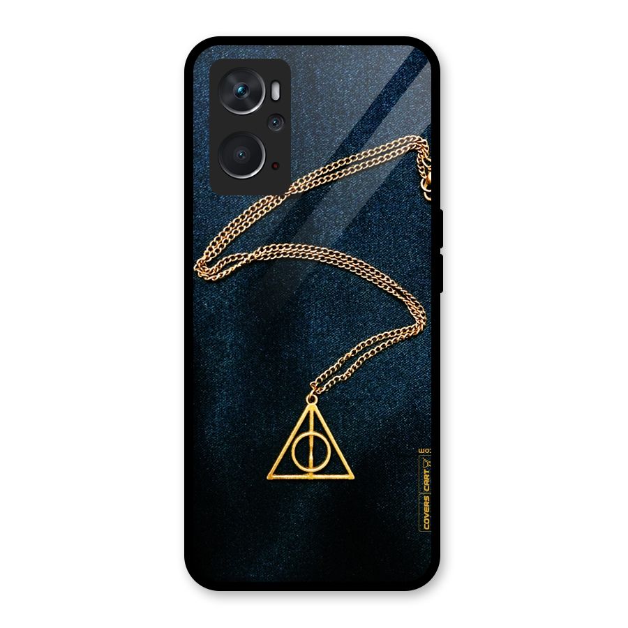 Golden Chain Glass Back Case for Oppo K10 4G