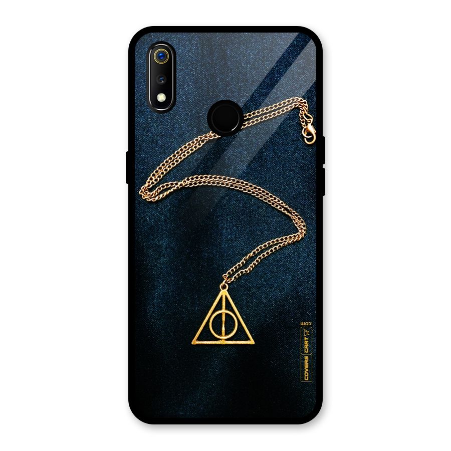Golden Chain Glass Back Case for Realme 3
