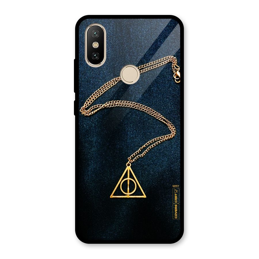 Golden Chain Glass Back Case for Redmi A2