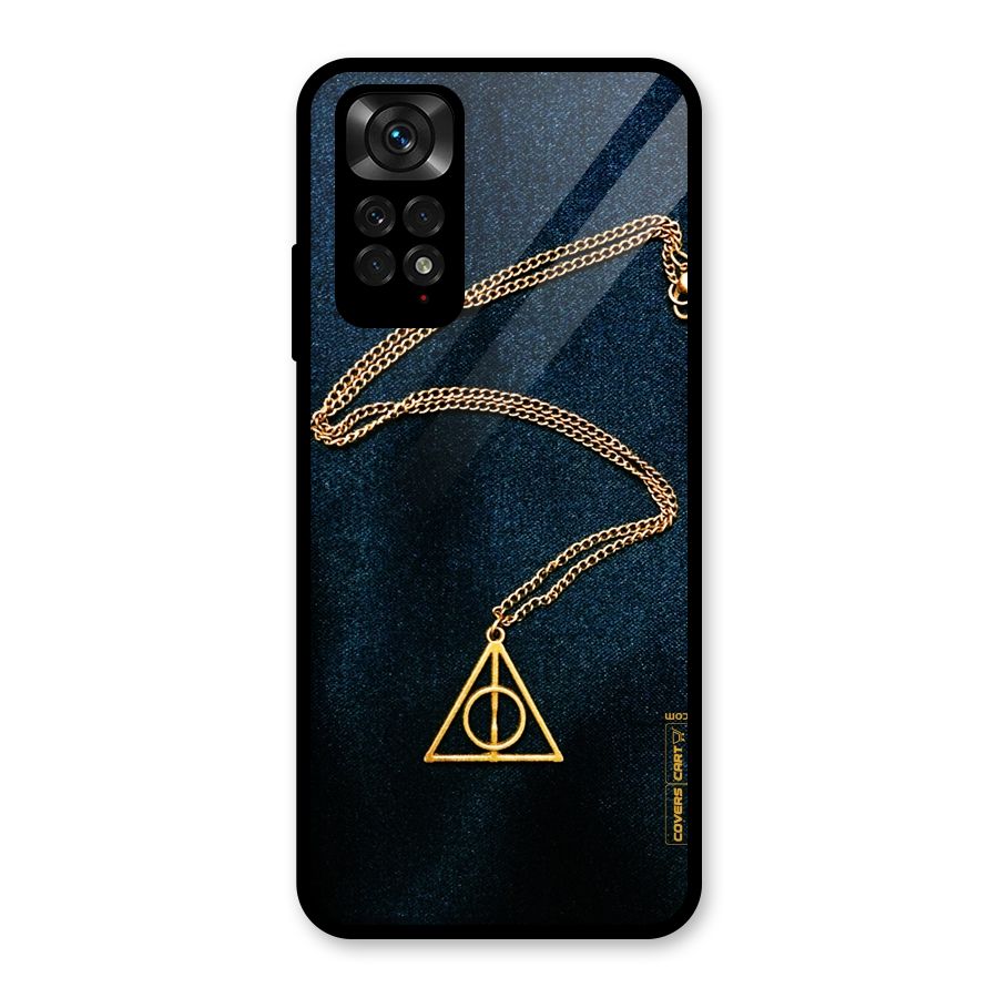 Golden Chain Glass Back Case for Redmi Note 11S