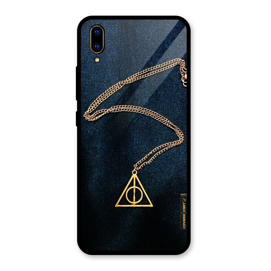 Golden Chain Glass Back Case for Vivo V11 Pro