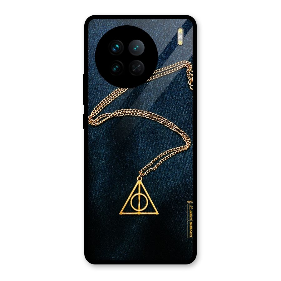 Golden Chain Glass Back Case for Vivo X90