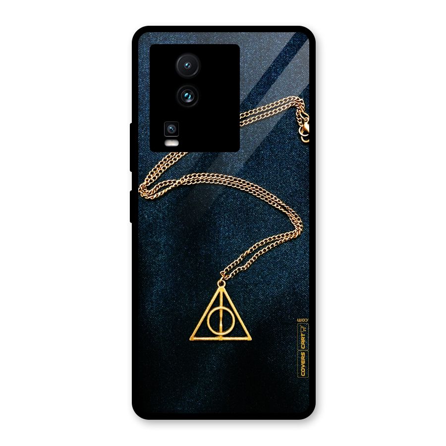 Golden Chain Glass Back Case for Vivo iQOO Neo 7