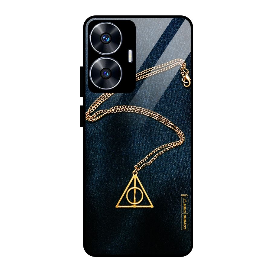 Golden Chain Glass Back Case for realme C55