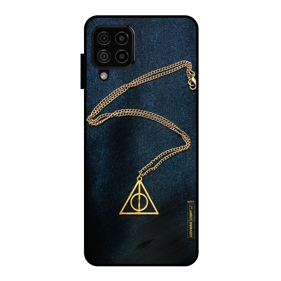 Golden Chain Metal Back Case for Galaxy A22 4G