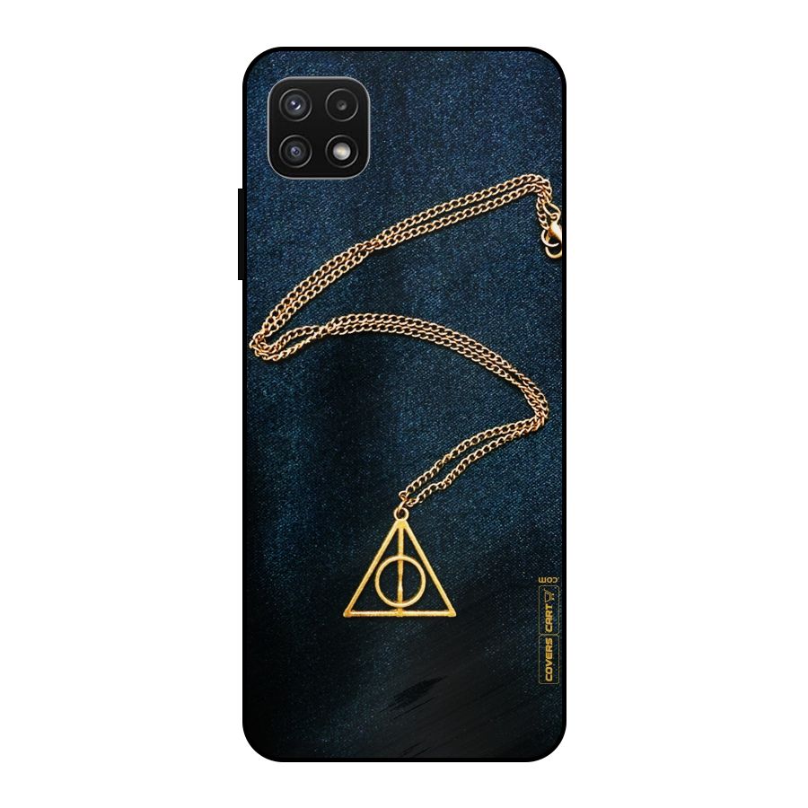 Golden Chain Metal Back Case for Galaxy A22 5G