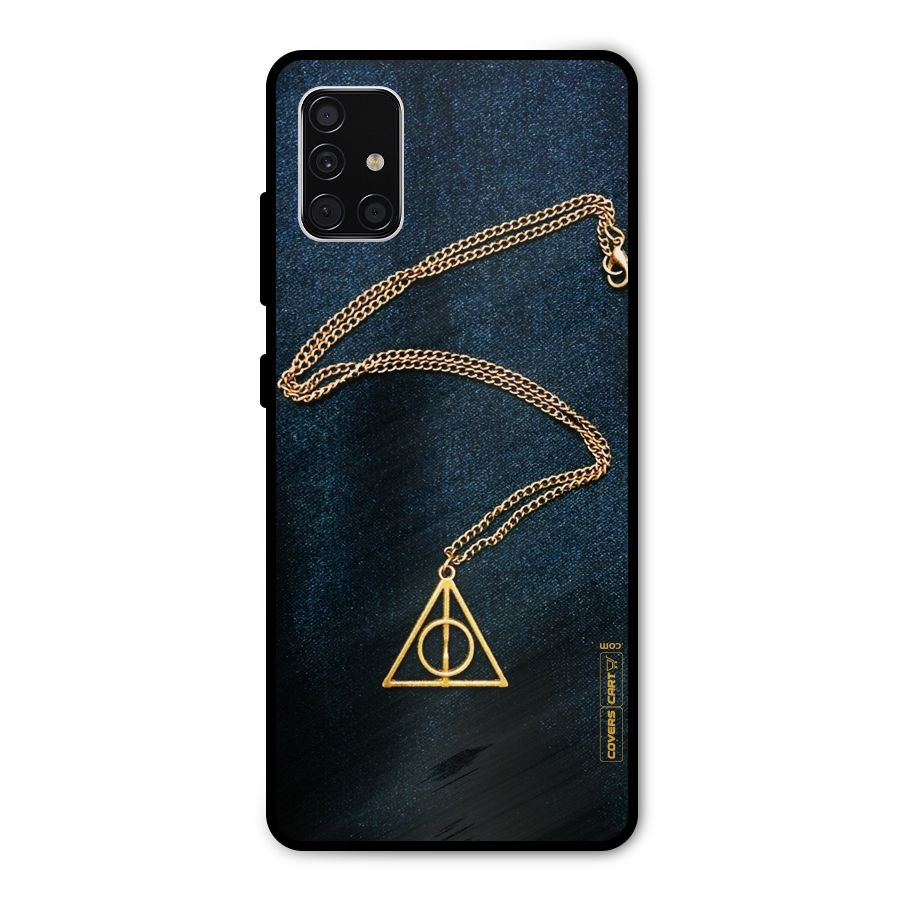 Golden Chain Metal Back Case for Galaxy A51