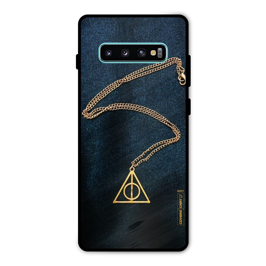 Golden Chain Metal Back Case for Galaxy S10 Plus