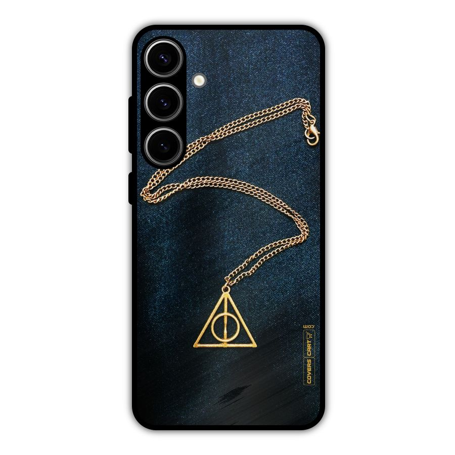 Golden Chain Metal Back Case for Galaxy S24 Plus