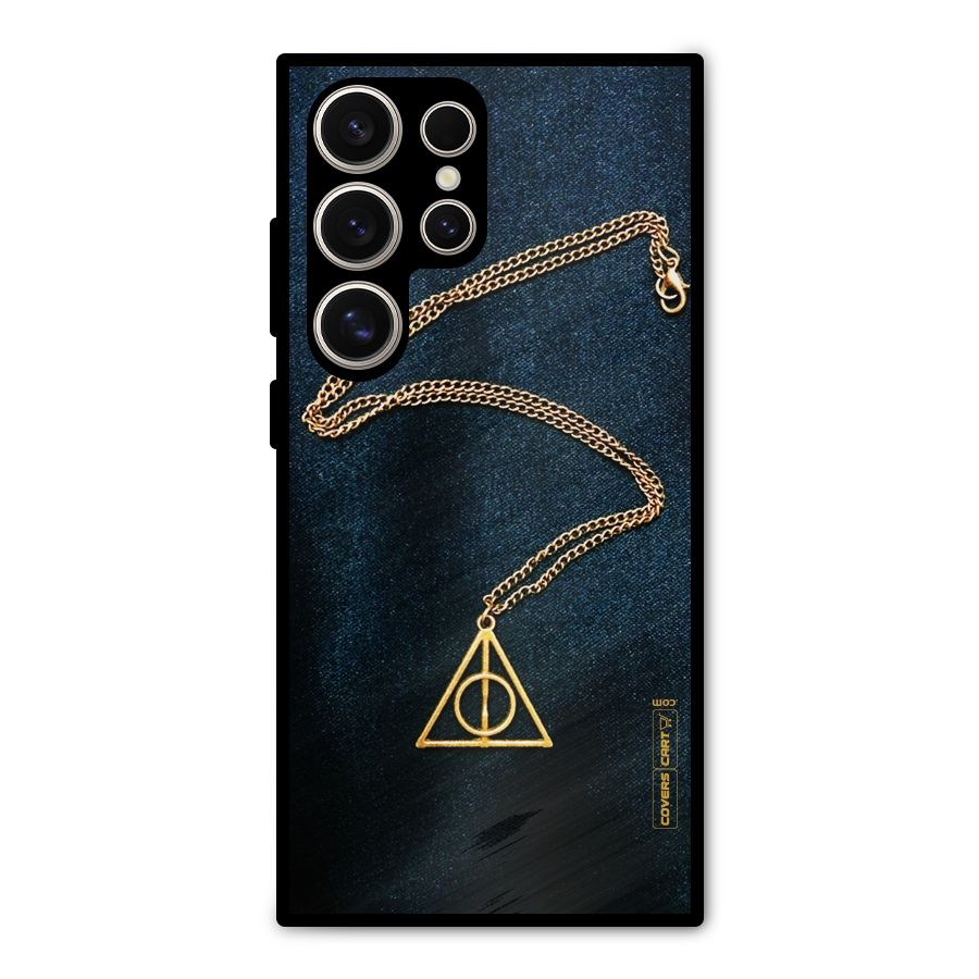 Golden Chain Metal Back Case for Galaxy S24 Ultra