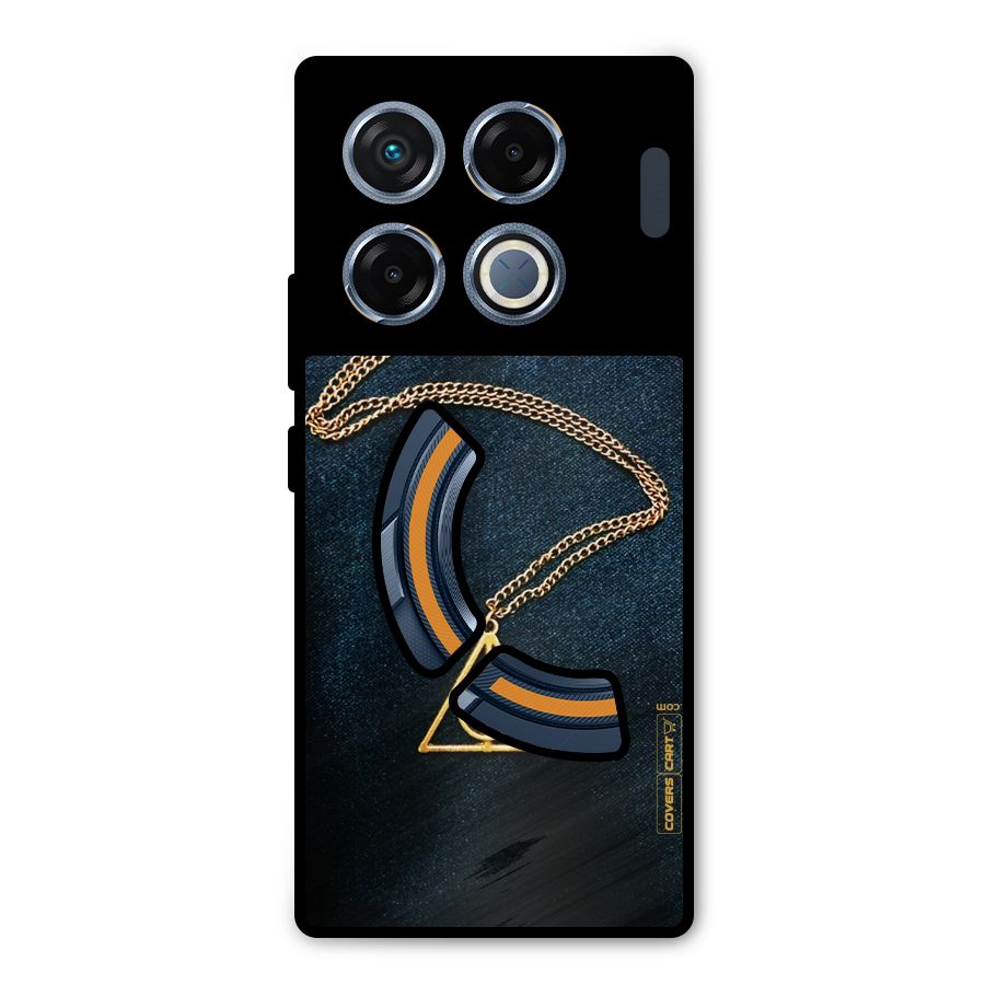 Golden Chain Metal Back Case for Infinix GT 20 Pro