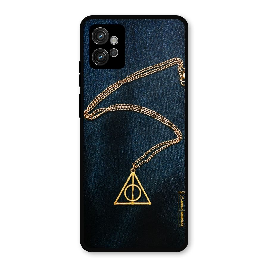 Golden Chain Metal Back Case for Moto G32