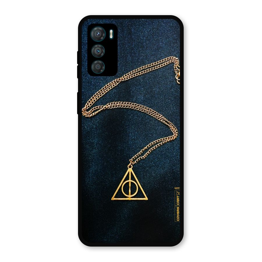 Golden Chain Metal Back Case for Moto G42