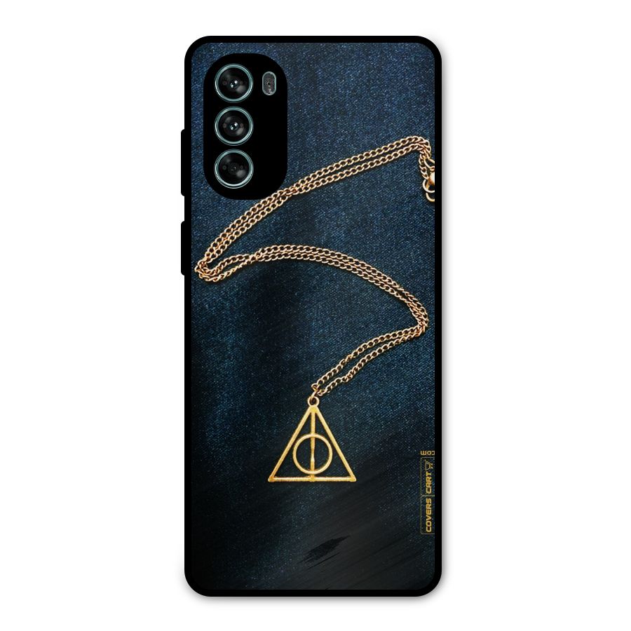 Golden Chain Metal Back Case for Moto G62
