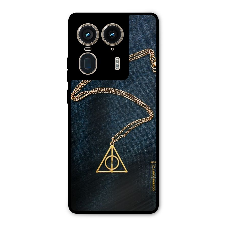 Golden Chain Metal Back Case for Motorola Edge 50 Ultra