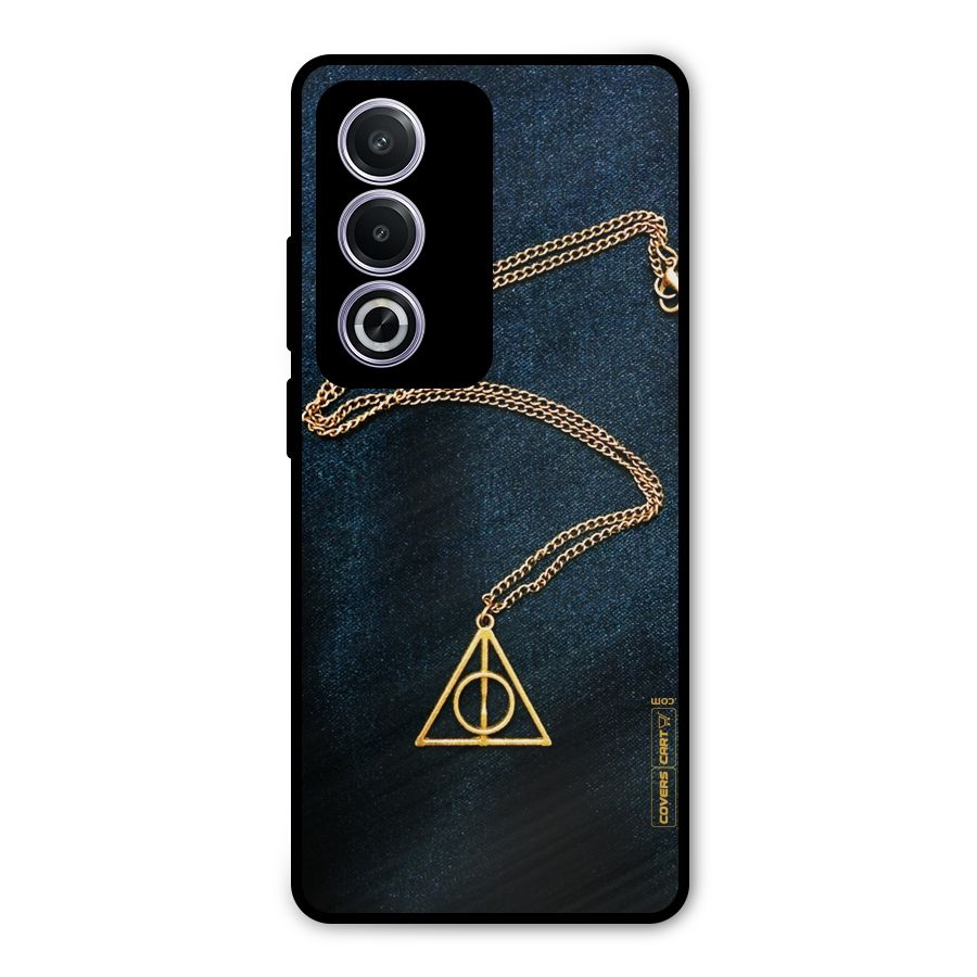 Golden Chain Metal Back Case for Oppo A3 Pro
