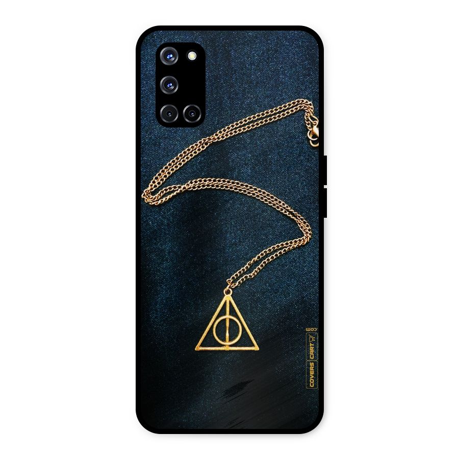 Golden Chain Metal Back Case for Oppo A52