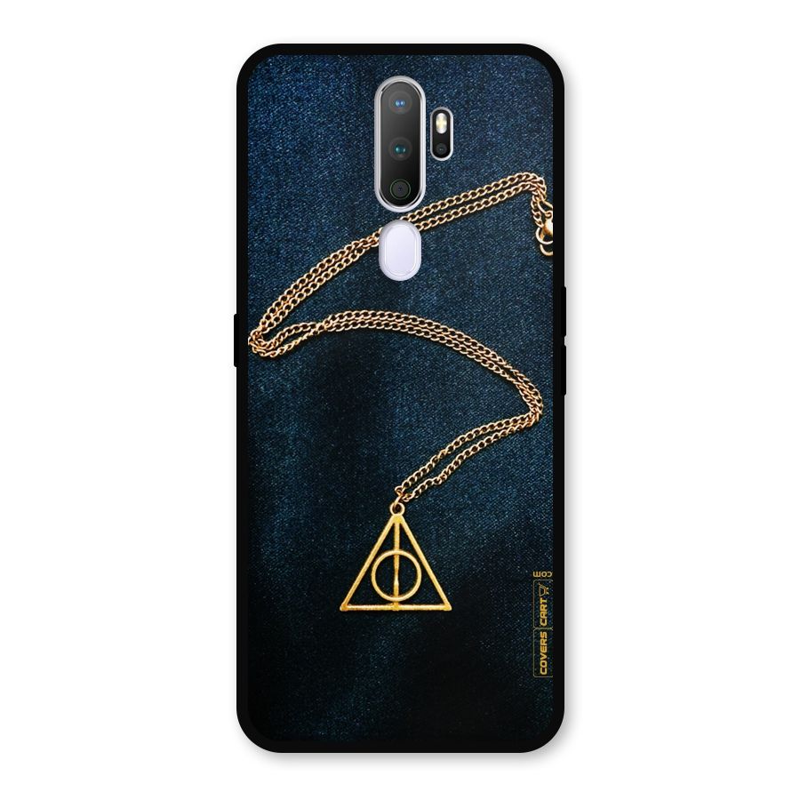 Golden Chain Metal Back Case for Oppo A5 (2020)