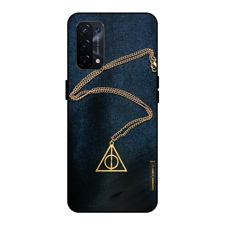 Golden Chain Metal Back Case for Oppo A74 5G