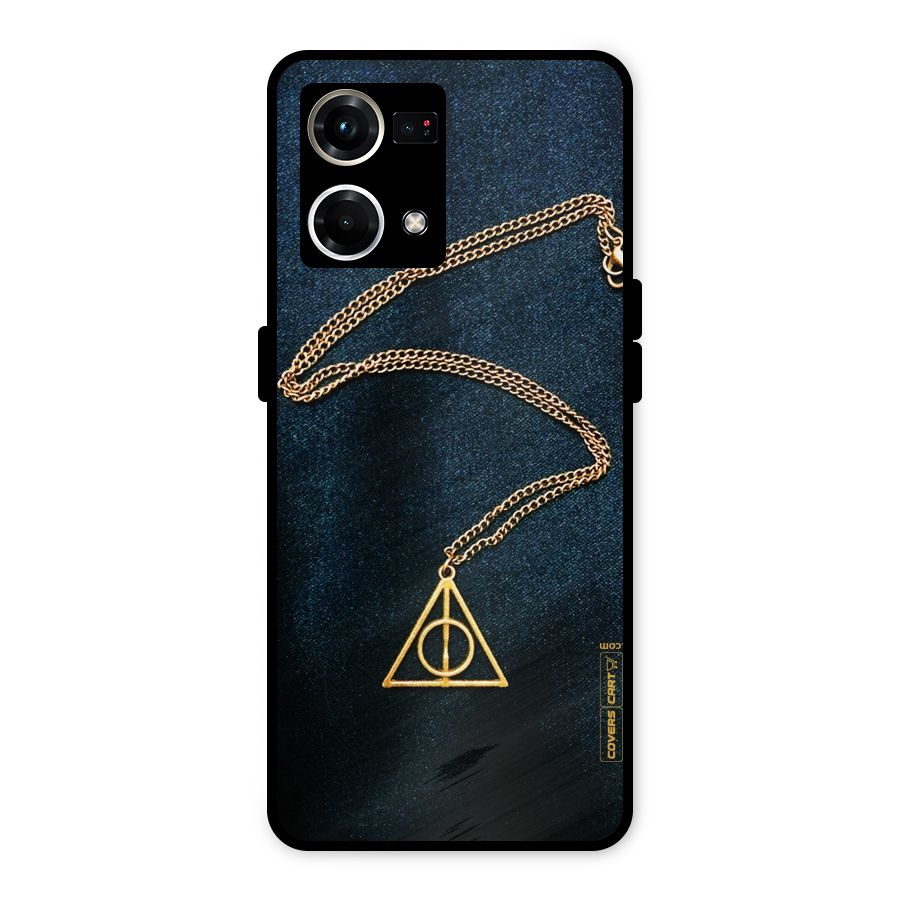 Golden Chain Metal Back Case for Oppo F21s Pro 4G