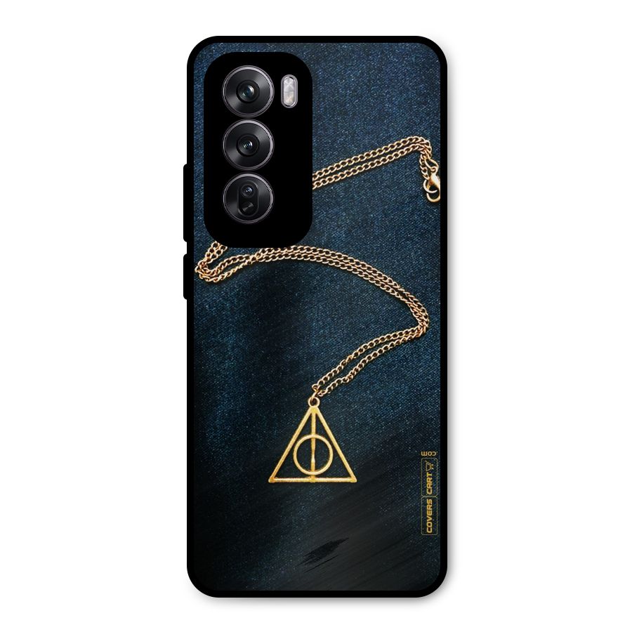 Golden Chain Metal Back Case for Oppo Reno12 Pro