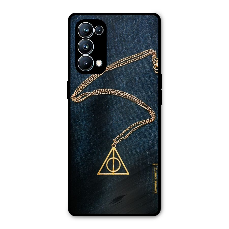 Golden Chain Metal Back Case for Oppo Reno5 Pro 5G