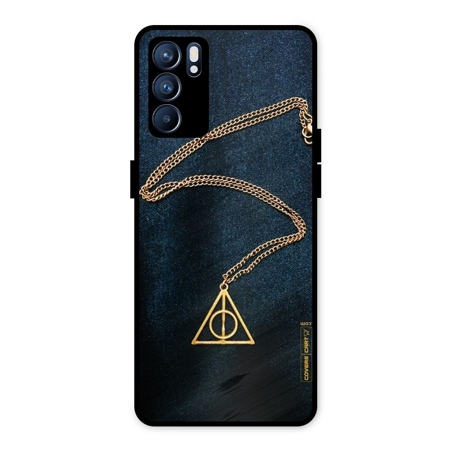 Golden Chain Metal Back Case for Oppo Reno6 5G
