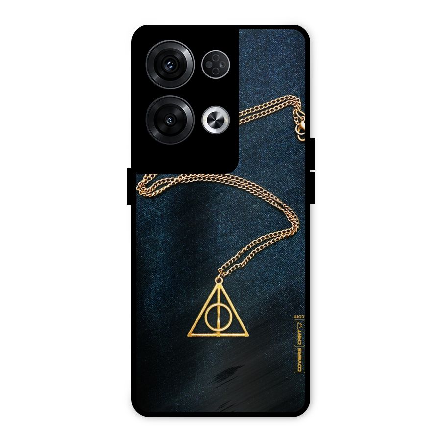 Golden Chain Metal Back Case for Oppo Reno8 Pro 5G