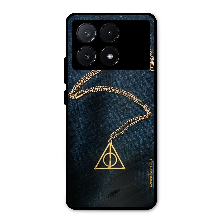Golden Chain Metal Back Case for Poco X6 Pro