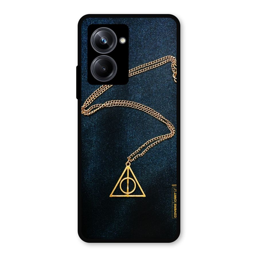 Golden Chain Metal Back Case for Realme 10 Pro