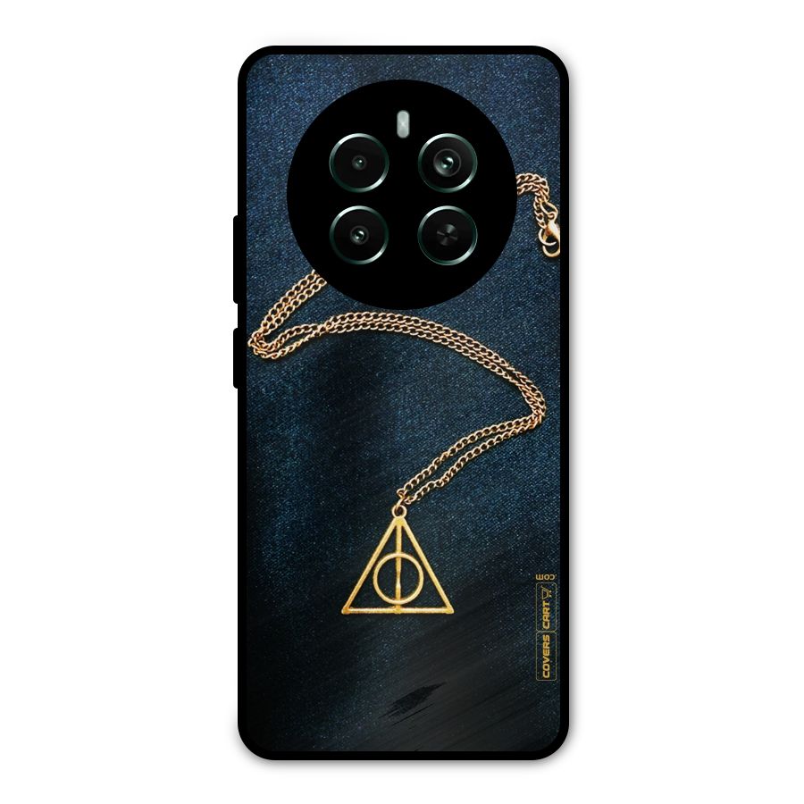 Golden Chain Metal Back Case for Realme 12 Plus