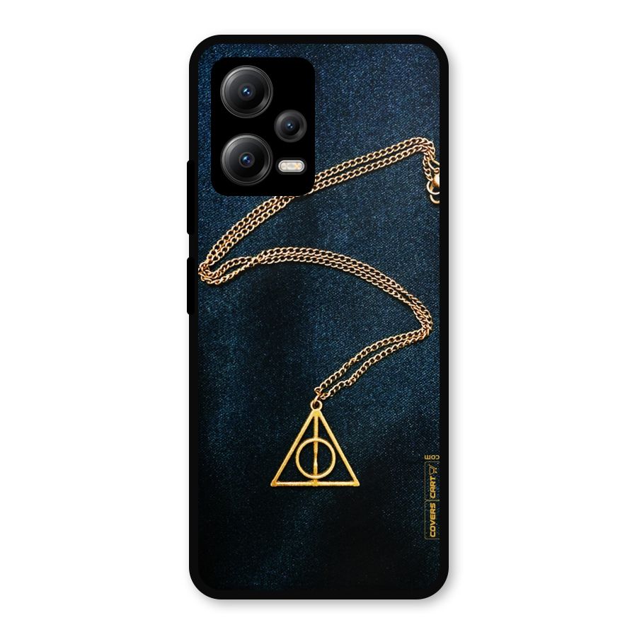 Golden Chain Metal Back Case for Redmi Note 12 5G