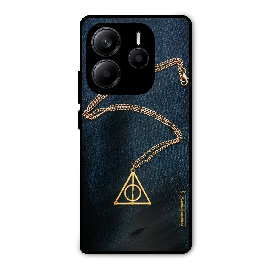 Golden Chain Metal Back Case for Redmi Note 14 5G