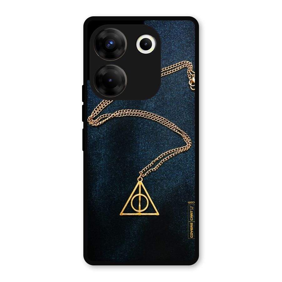 Golden Chain Metal Back Case for Tecno Camon 20