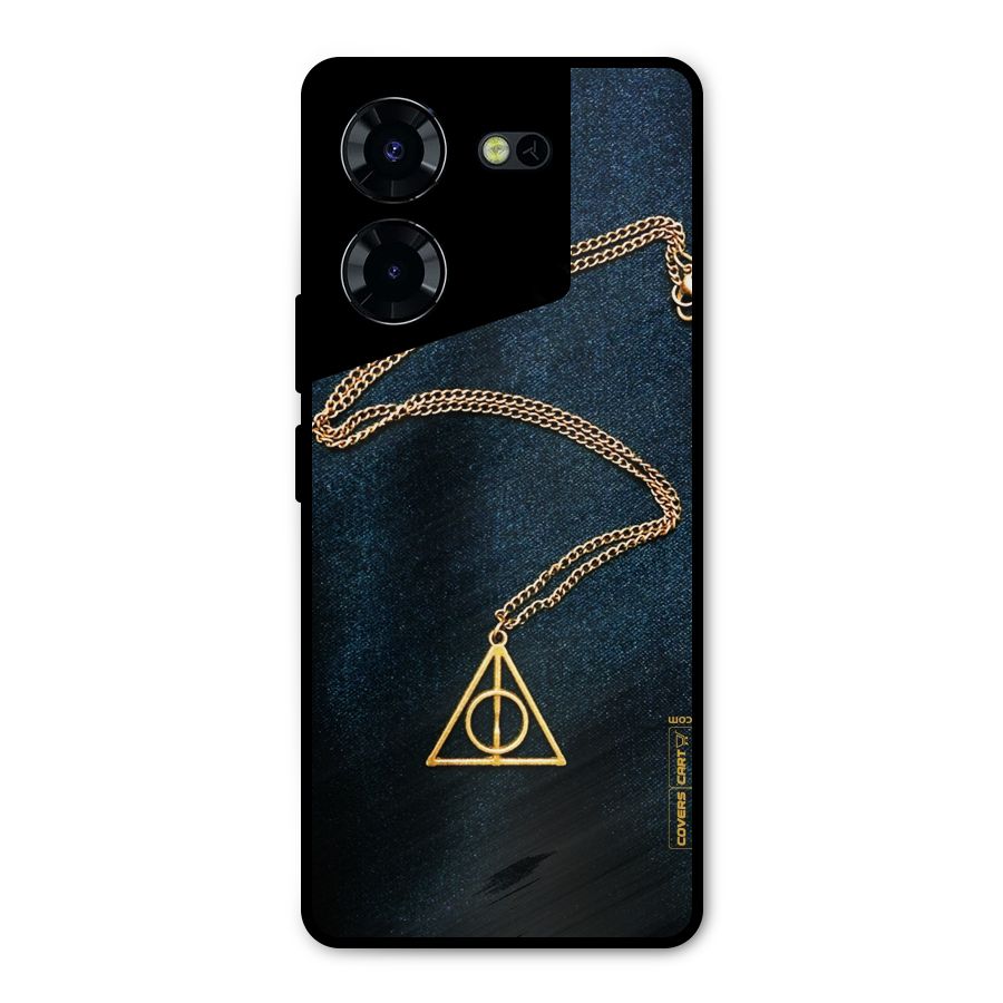 Golden Chain Metal Back Case for Tecno Pova 5 Pro 5G
