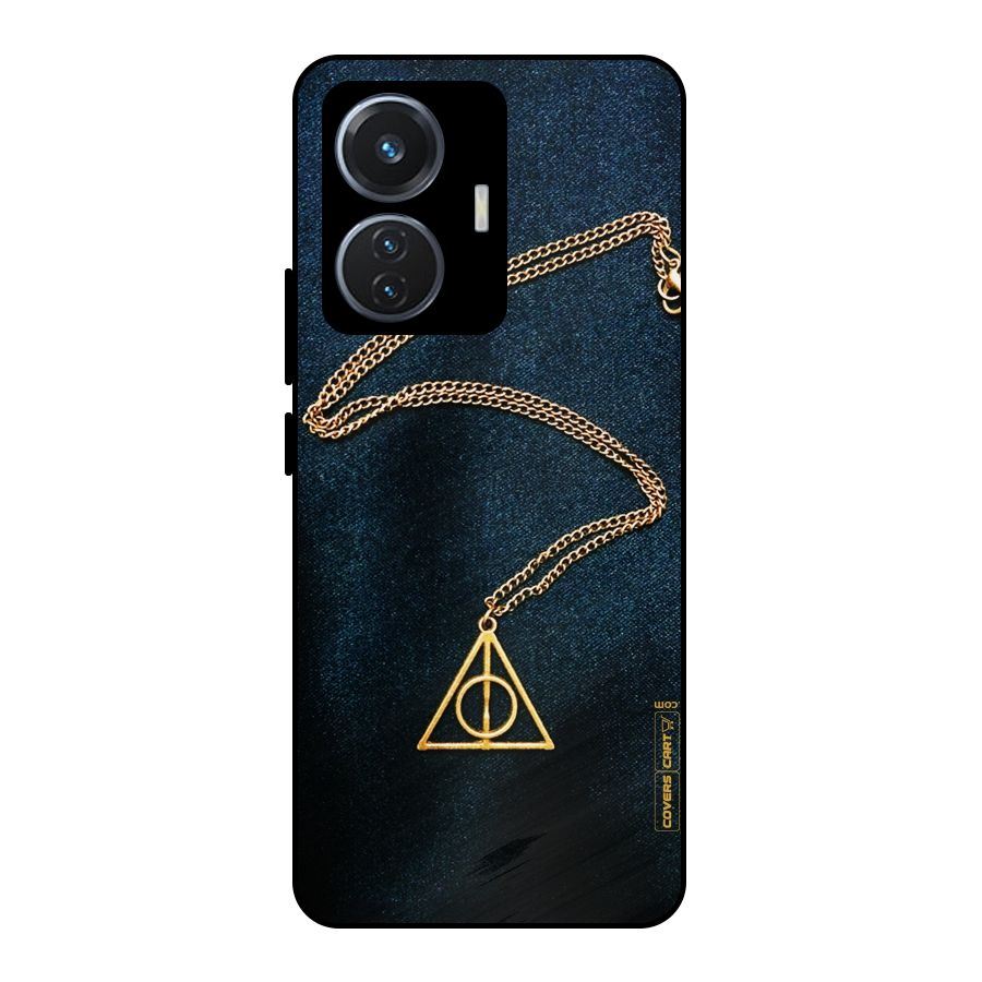 Golden Chain Metal Back Case for Vivo T1 44W