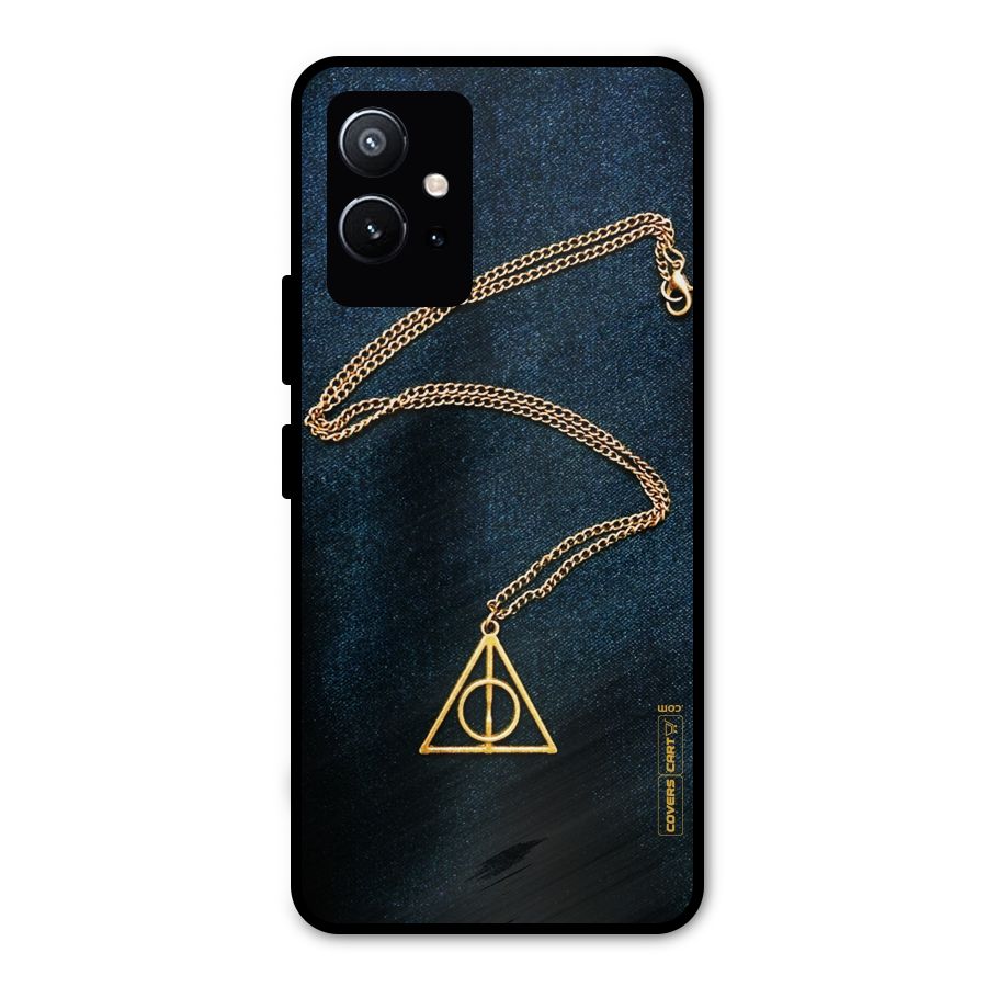 Golden Chain Metal Back Case for Vivo T1 5G