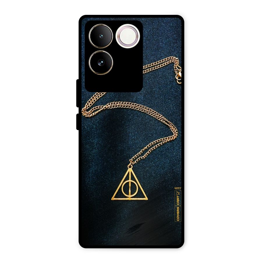 Golden Chain Metal Back Case for Vivo T2 Pro