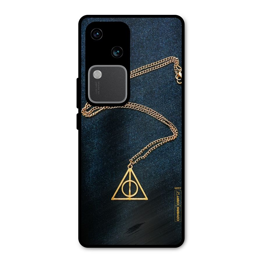 Golden Chain Metal Back Case for Vivo V30