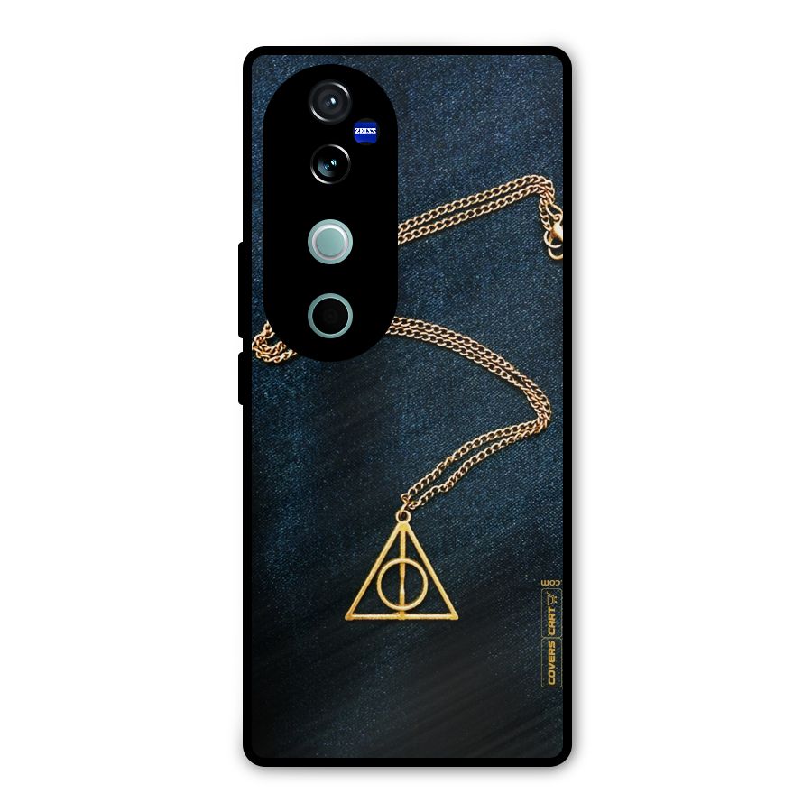 Golden Chain Metal Back Case for Vivo V40