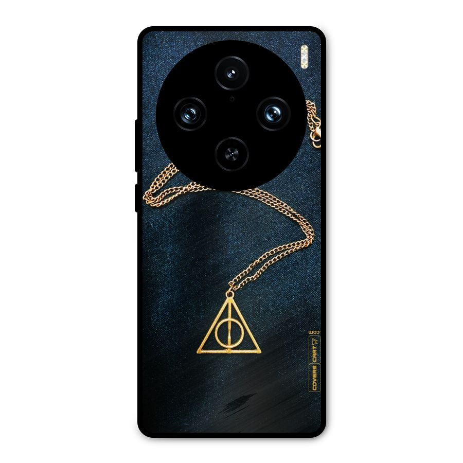 Golden Chain Metal Back Case for Vivo X100 Pro