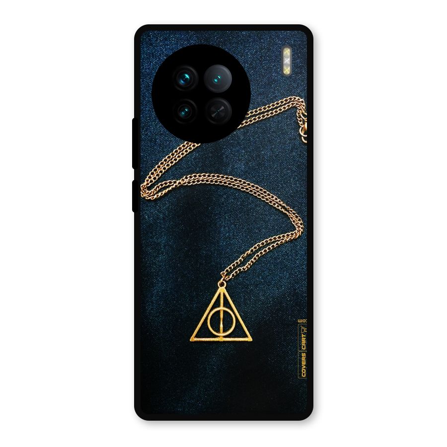 Golden Chain Metal Back Case for Vivo X90