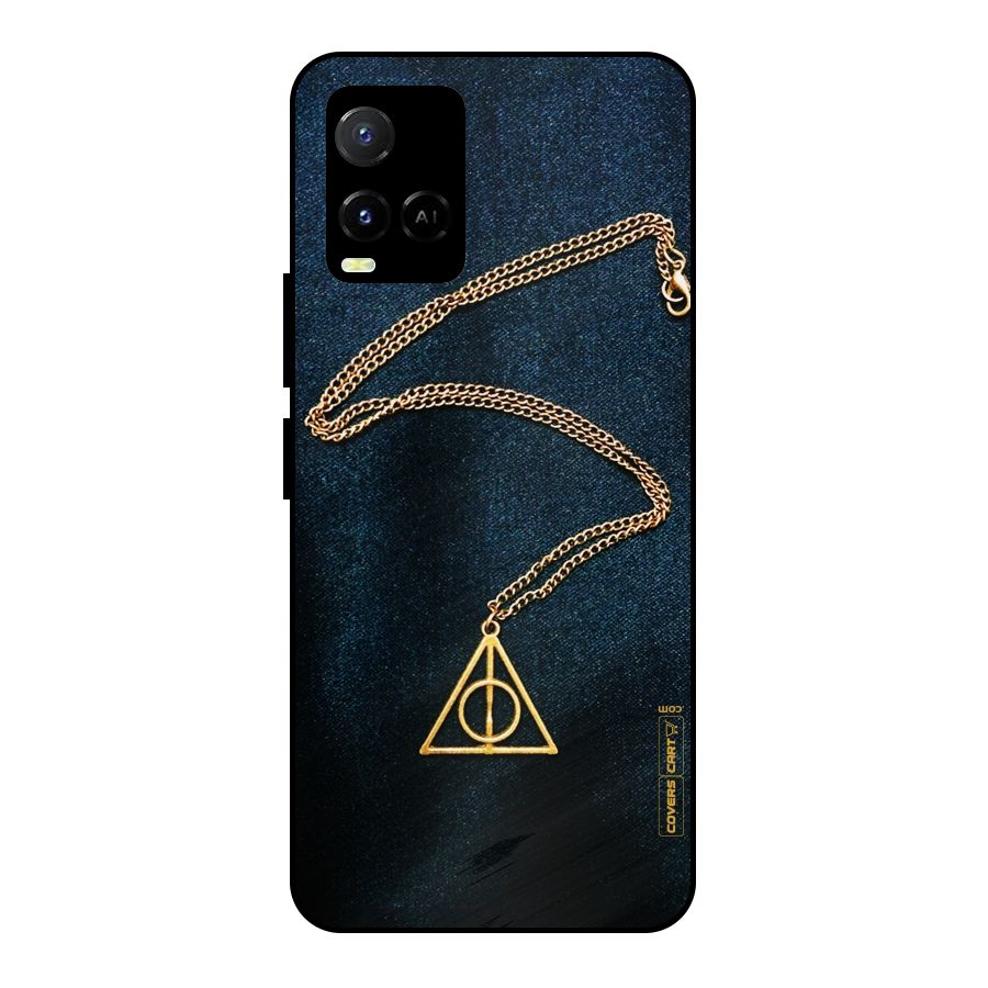 Golden Chain Metal Back Case for Vivo Y21A