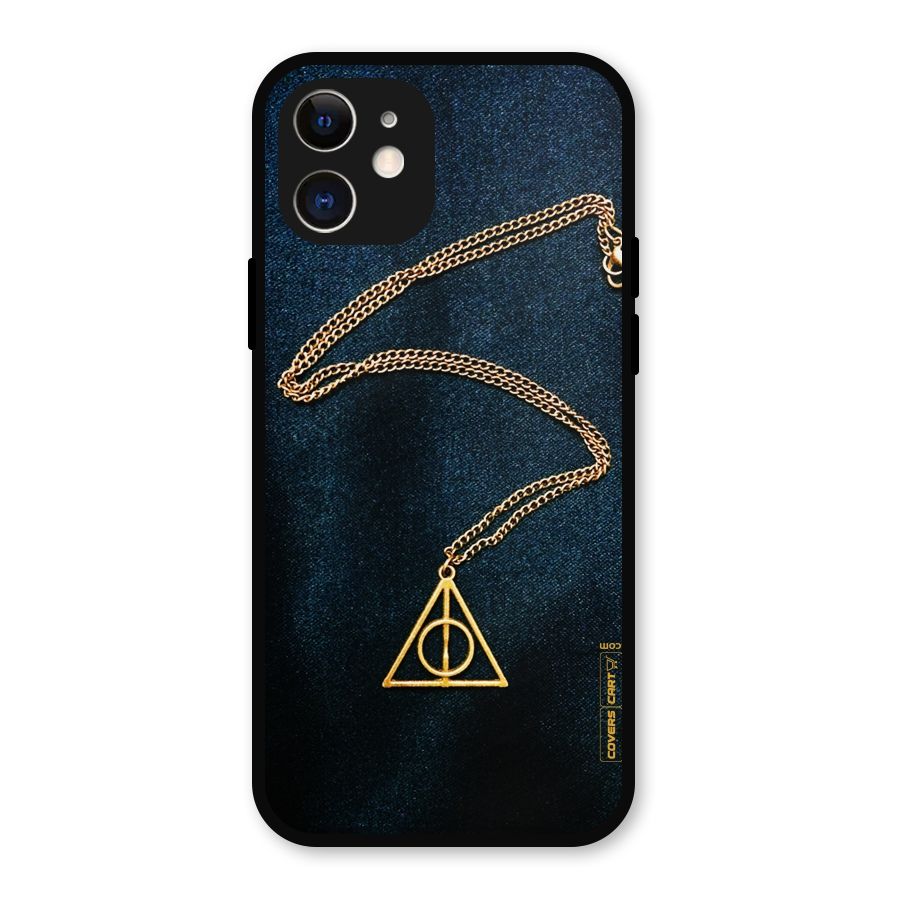 Golden Chain Metal Back Case for iPhone 12