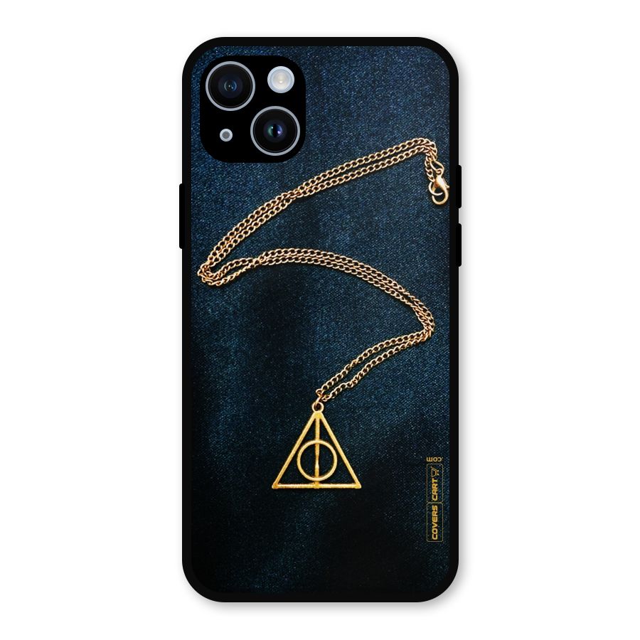 Golden Chain Metal Back Case for iPhone 14
