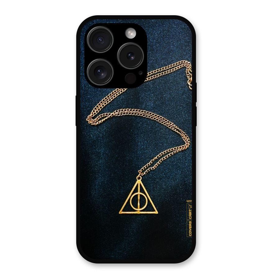 Golden Chain Metal Back Case for iPhone 15 Pro